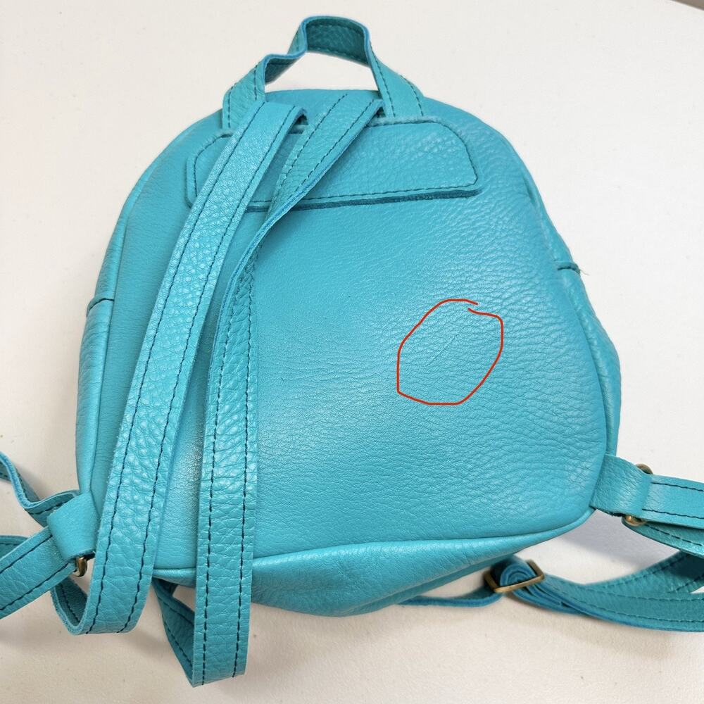 Portland Leather Goods Mini Snap Backpack Seafoam Teal Blue Classic Design - Picture 12 of 12